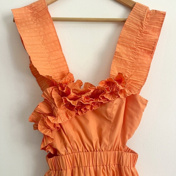 Sovere Rapture Maxi Dress Off the Shoulder Ruffle Orange - Picture 7 of 16